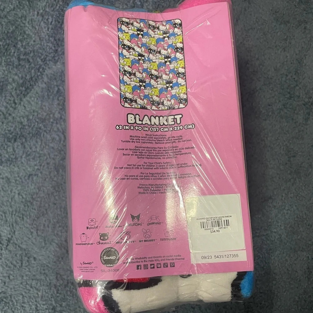 Hello Kitty And Friends Allover Print Throw Blanket